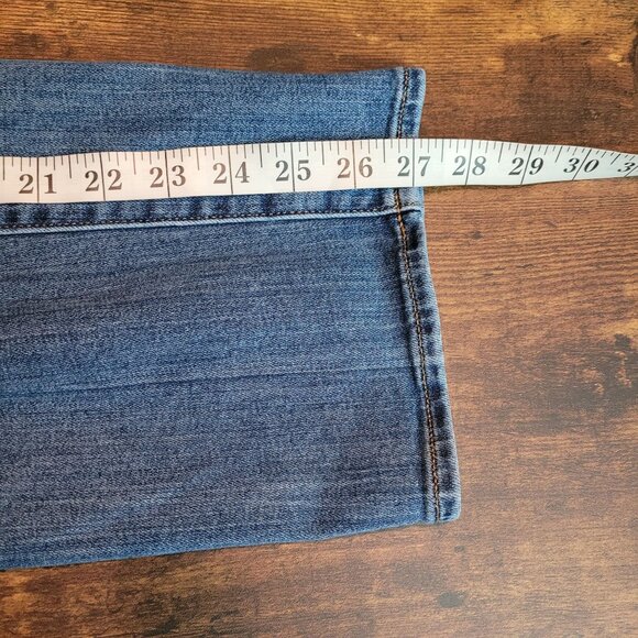 Lands End Jeans Women 12 Straight Crop Medium Dark Wash Soft Stretch Comfort - Picture 10 of 12